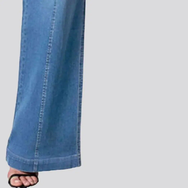 Wide-leg street jeans
 for women
