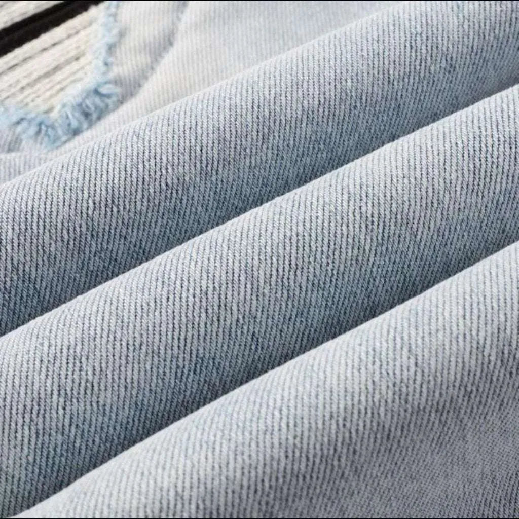 Vintage black men's patch jeans