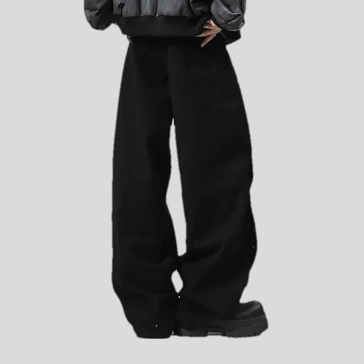 Slouchy fit with metal studs men's jean pants