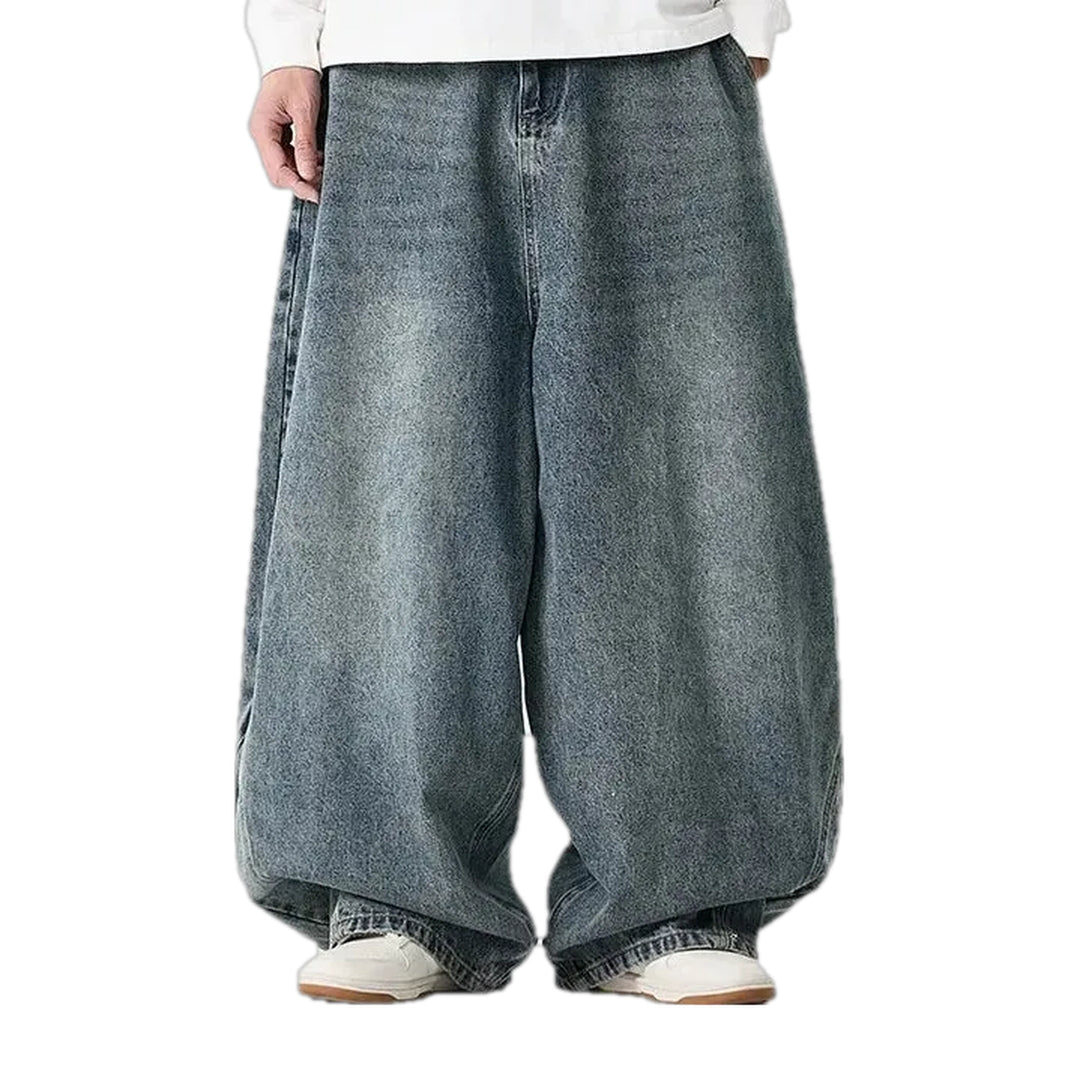 Light Stonewashed Vintage Baggy-fit Men's Jeans - Blue