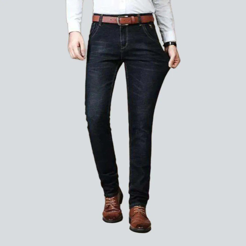 Slightly whiskered jeans for men