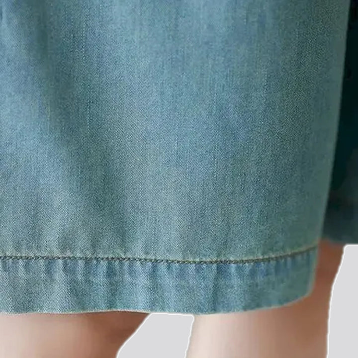 Floral baggy jean overall for women