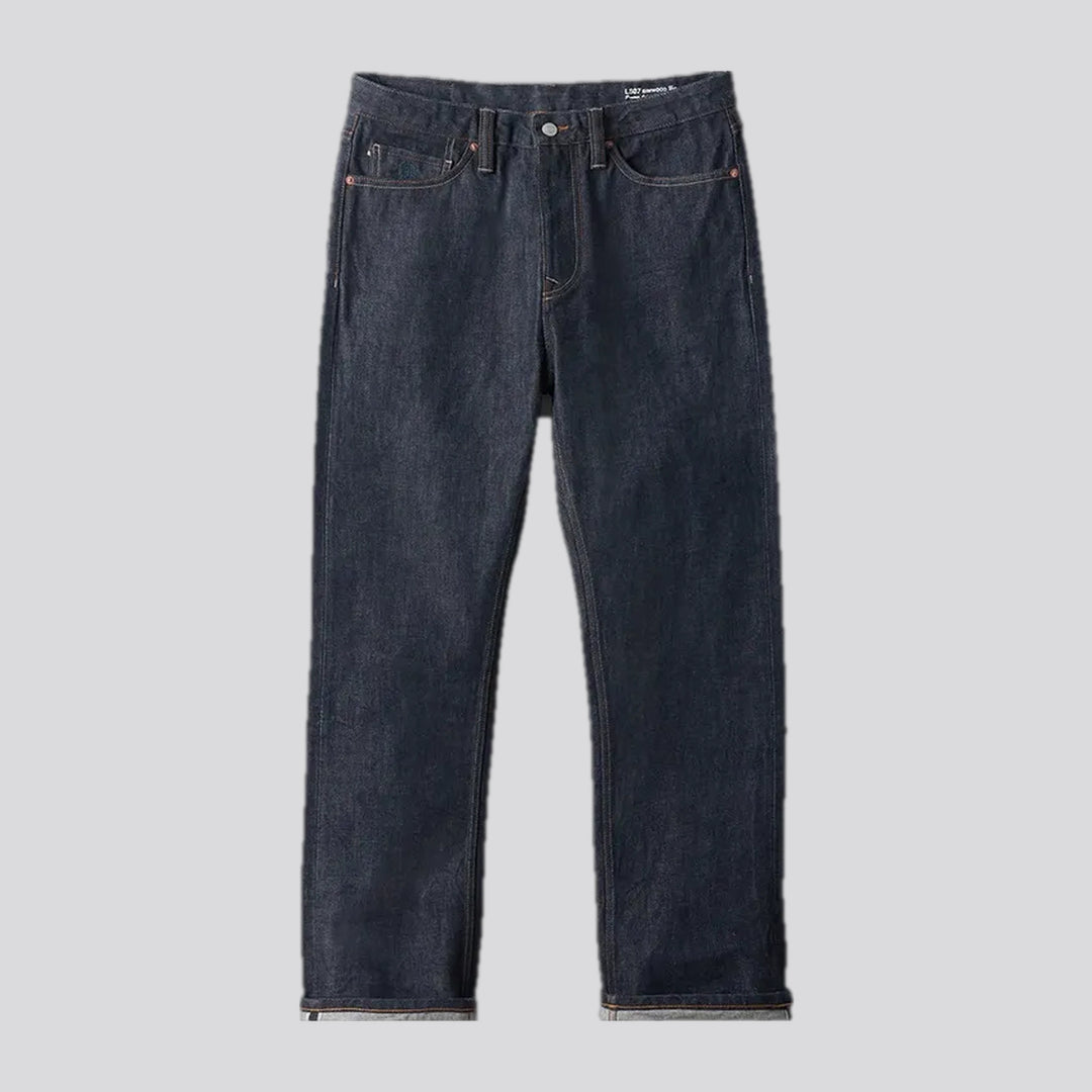 Dark midweight casual tapered men's jeans